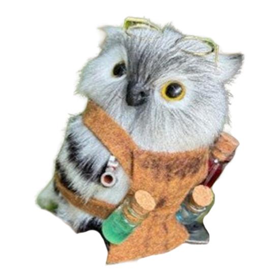 Деревянная фигурка совы, мини-магнитная плюшевая сова, дикая природа, птица, животное, статуэтка для детей, рождественский подарок на День благодарения