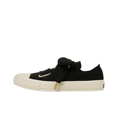 All Star Ribbonlace Slip OX Классические Универсальные Холщовые Кроссовки Женские Черные 31316011