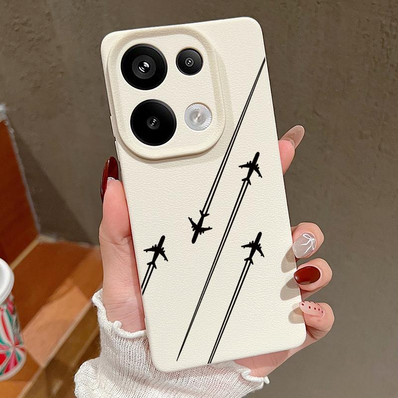 Aircraft Route Print TPU Soft Case For Xiaomi 13T Pro Redmi X6 M6 Pro Note 14 Pro 13 12 11 10 Pro Matte Leather Texture Shockproof Slim Phone Cover