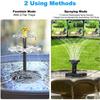 3 Tiered Bird Bath Fountain,Solar Powered Water Pump Waterfall Feature with Colorful Light 3 Nozzles 6W Solar Panel for Garden, BirdBath, Patio, Yard