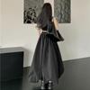 Balloon Maxi Skirt Women Korean Fashion Streetwear Black Elastic Waist A-line Vintage Loose Long Skirt Female Casual