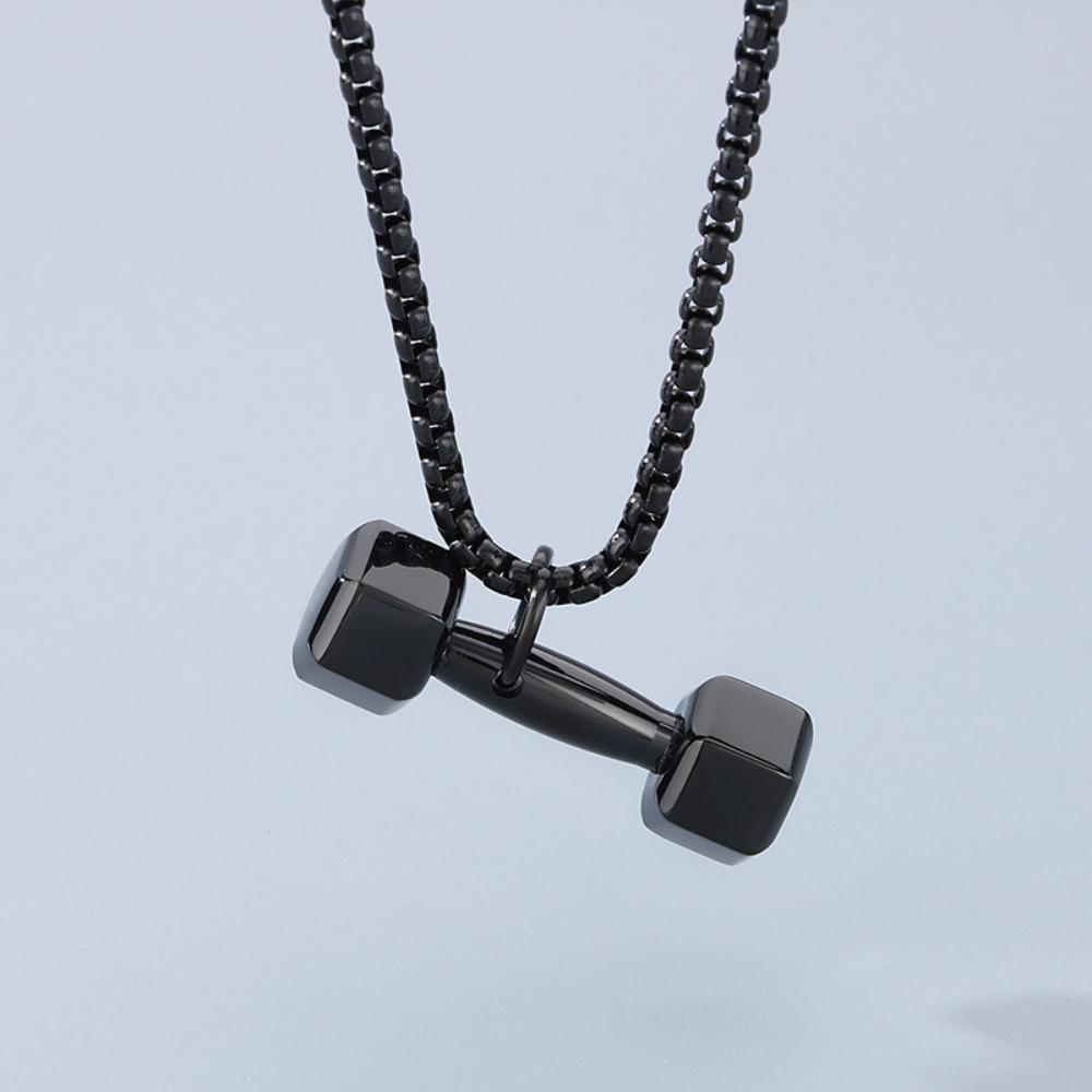 Mini Dumbbell Necklace Titanium Steel Dumbbell Sports Necklace  Fitness Prople
