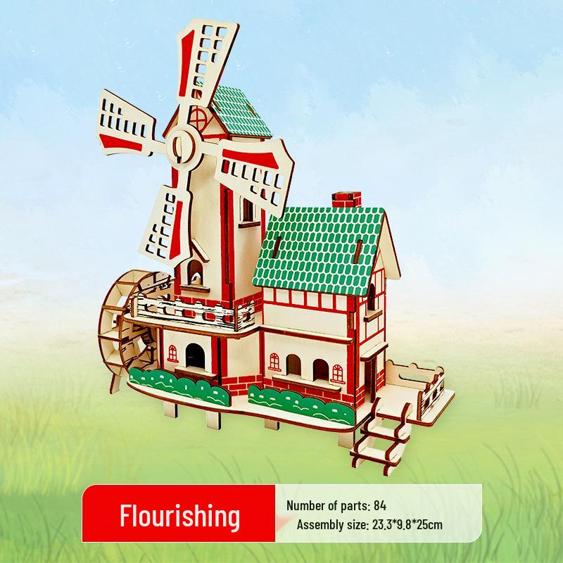 3D Деревянный Пазл Колесо Обозрения - Развивающий DIY Подарок для Детей