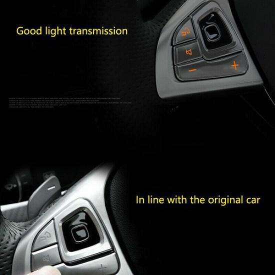 2pcs/Set Silver ABS Car Steering Wheel Button Frame Sticker For Benz E 16 17 18