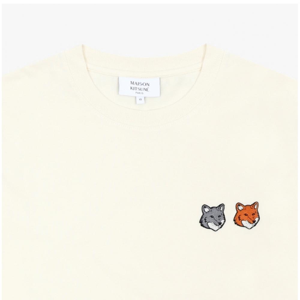 Maison KiTsune Мужская футболка с коротким рукавом Патч Две Лисы Om011cfkj7025 P702
