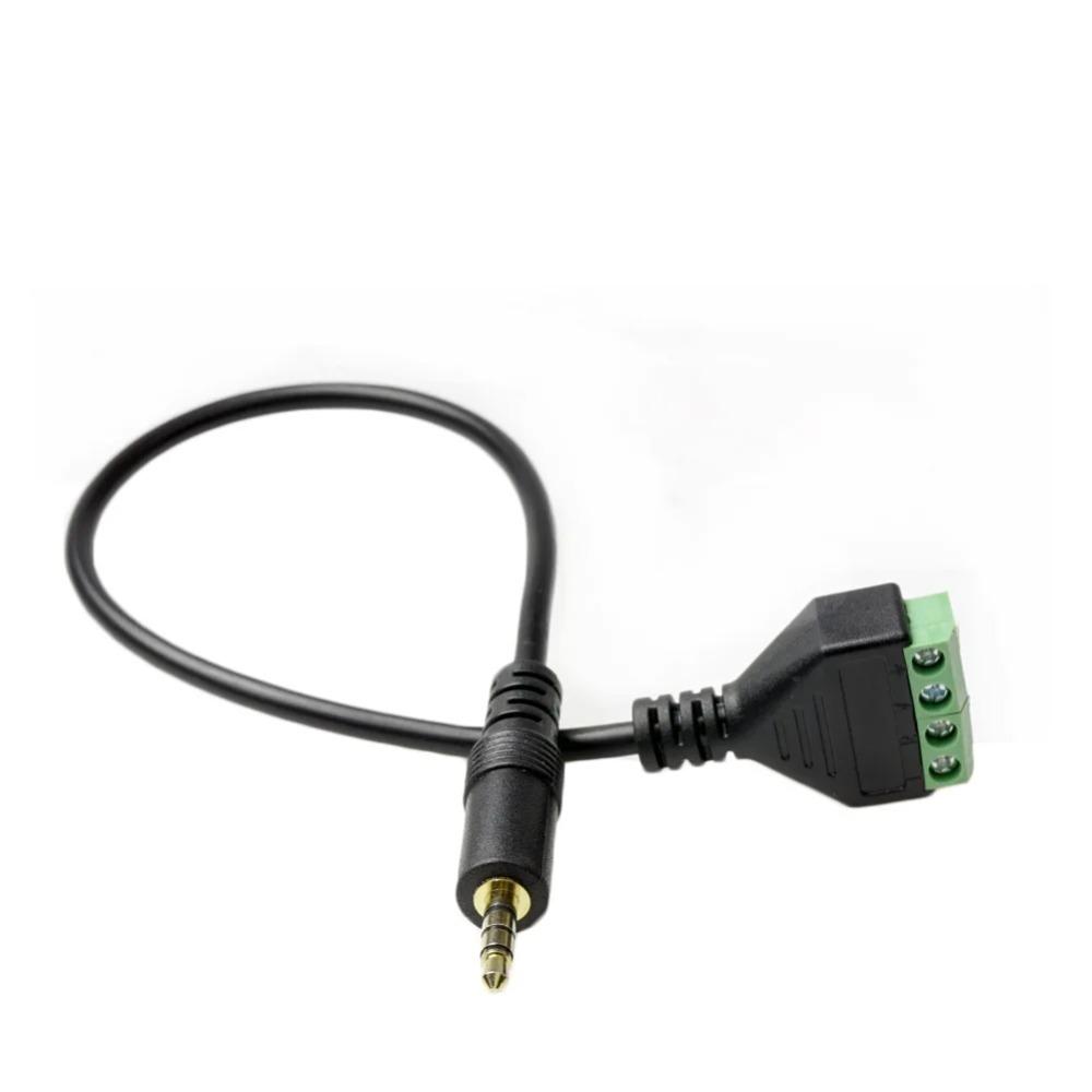 3.5mm 4 Pole 6.5mm 3 Pole Stereo Male To AV Screw Terminal Block Plug Video AV Balun Audio Video Signal Connector Adapter