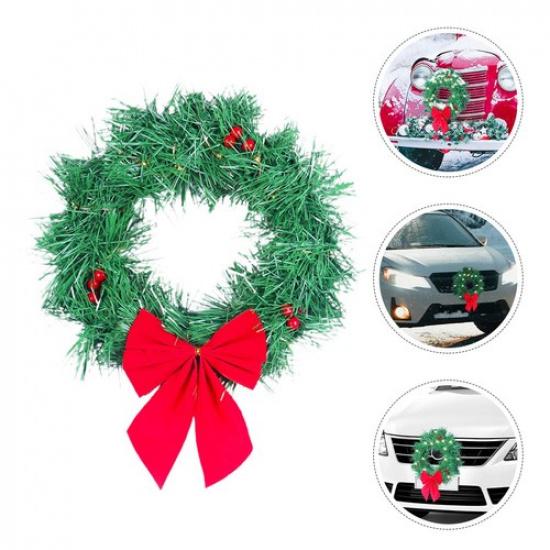 Hood Ornaments for Trucks Front Door Wreath Christmas Decorations Car