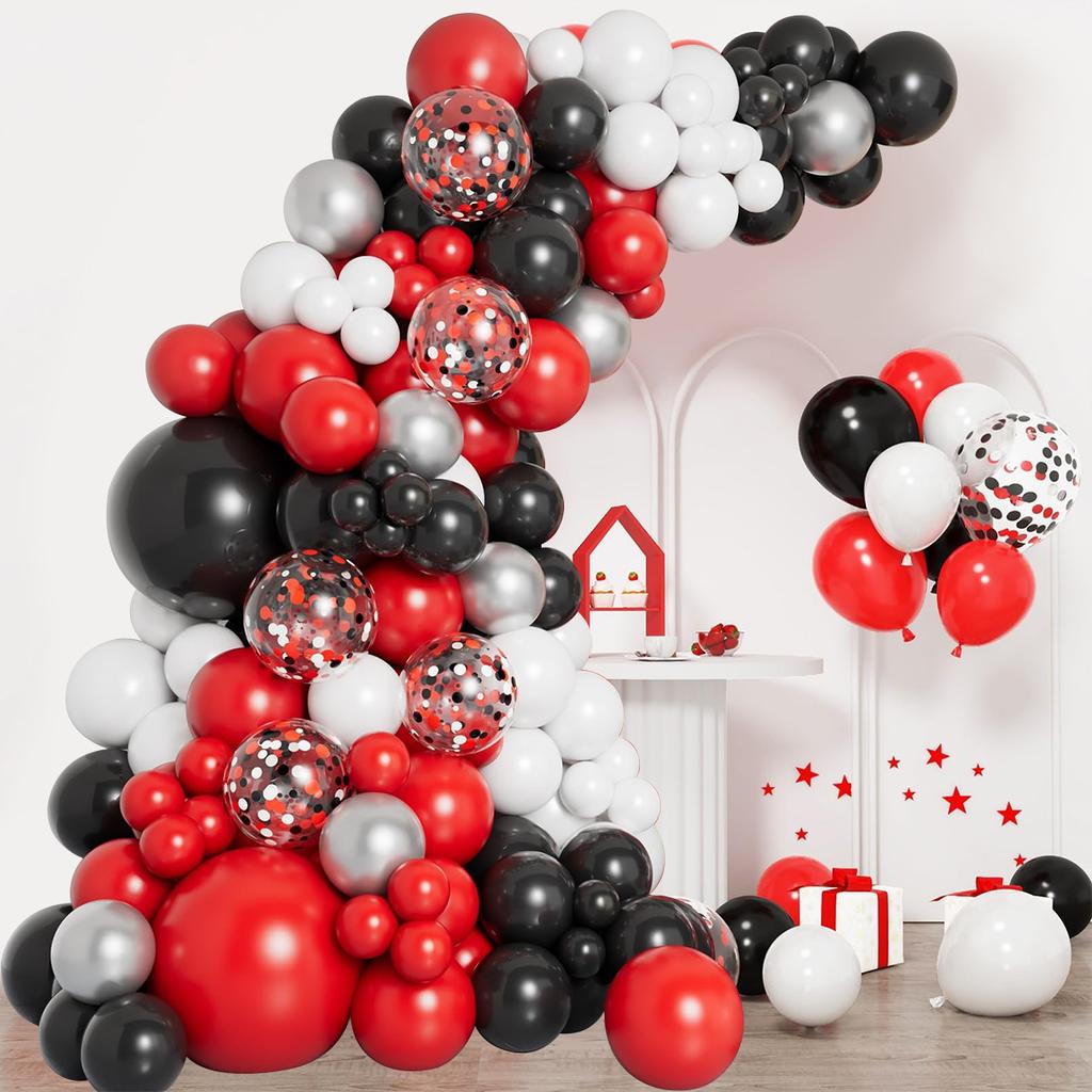 Красные и черные шары гирлянда арка комплект черный красный конфетти шар свадьба день рождения вечеринка выпускной детский душ декор шары
