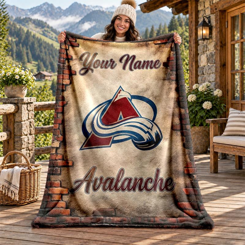 Фланелевое одеяло Colorado Avalanche с индивидуальным именем, персонализированное, мягкое, теплое, плюшевое покрывало, индивидуальный подарок для семьи и друзей