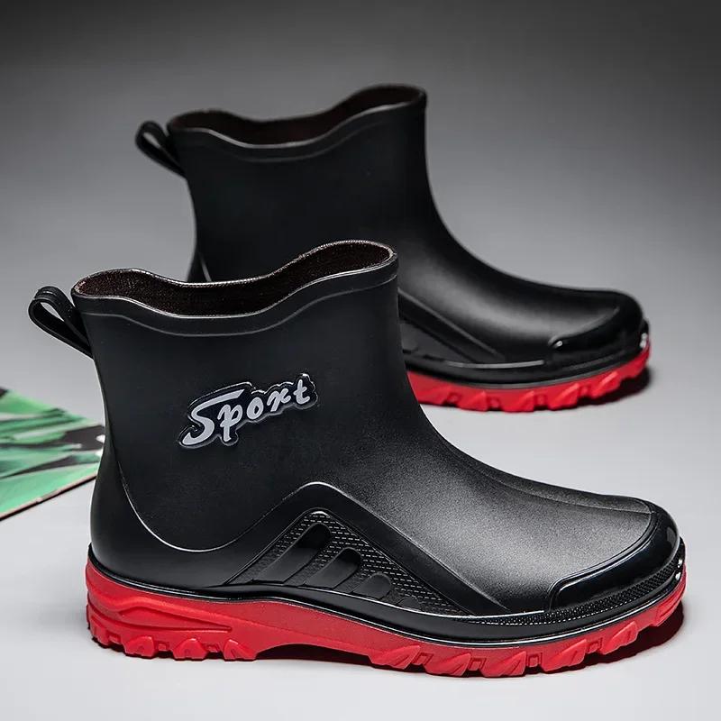 Обувь для рыбалки Мужская новая уличная нескользящая обувь Shaxi Fishing Rain Boots Прочные водонепроницаемые резиновые рабочие ботинки для рыбалки