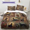 Cute Flower Puppy Pattern Bedding,Quilt Set Quilt Cover Pillowcase Home Birthday Gift (1 * duvet cover + 2 * pillowcase, without core)