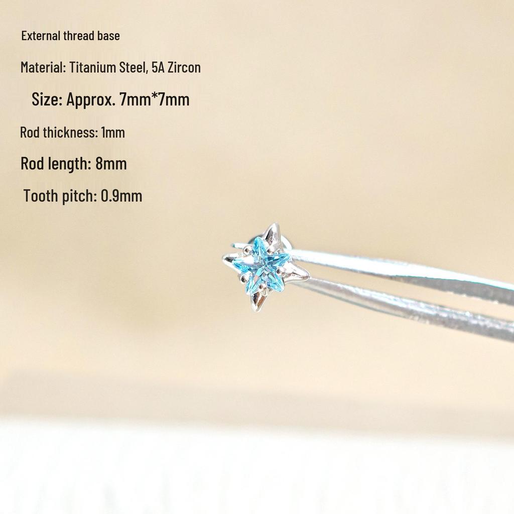 Sparkling Zirconium Titanium Heart & Cross Cartilage Ear Studs - Light Luxury Niche Jewelry