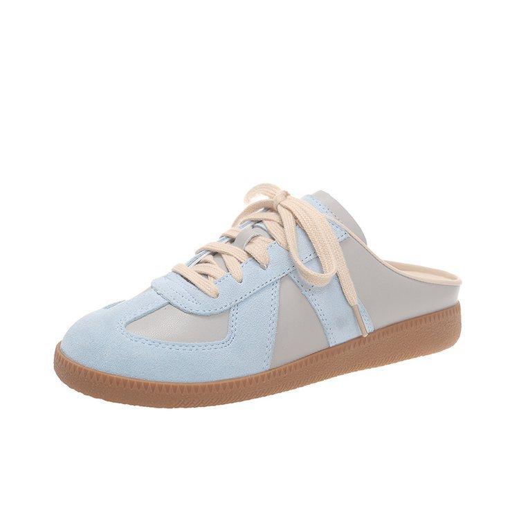 Баотоу полутапочки женские летние 2025 новые ретро немецкие тренировочные туфли женские толстая подошва без каблука и одна педаль ленивые туфли