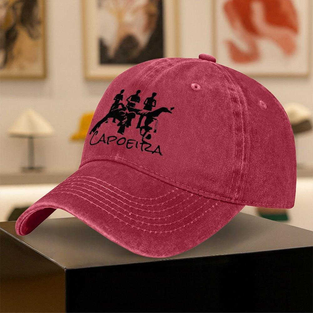 Vintage Capoeira Action Pattern Baseball Cap for Unisex and Women Stylish Solid Color Hat Perfect Everyday Accessory Gift