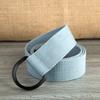 Double Ring Buckle Canvas Belt Men's and Women's BlackDType Buckle Cloth Fabric Belt Semicircular Ring Lengthened Canvas Pant