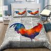 3D Print Rooster Farm Animal Cartoon Comfortable Duvet Cover Pillowcase Bedding Set Children Bedroom Decoration Home Textile