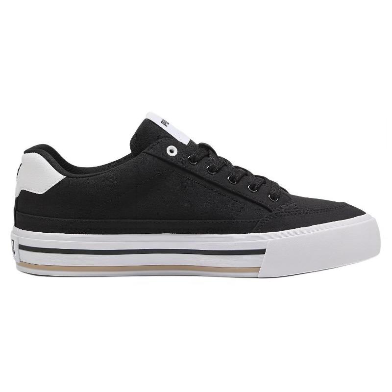 Puma Кеды Court Classic Vulc Унисекс Низкие Тканевые На шнурках Круглый носок Для скейтбординга Черно-белые 396353-03
