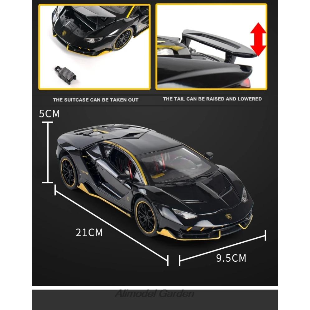 1/24 Lamborghini In League Car Sportive Diecast Sound Model & Light Pull Back Car Toy for Children's Hot Wheel LP770