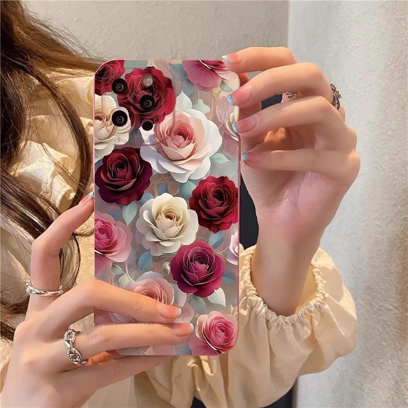 Luxury Rose Floral Pattern Shockproof Phone Case for Xiaomi Mi 11 Lite 5G 14T 14 13T 13 12T Poco X7 X6 X5 X3 F5 F6 M6 Pro Cover