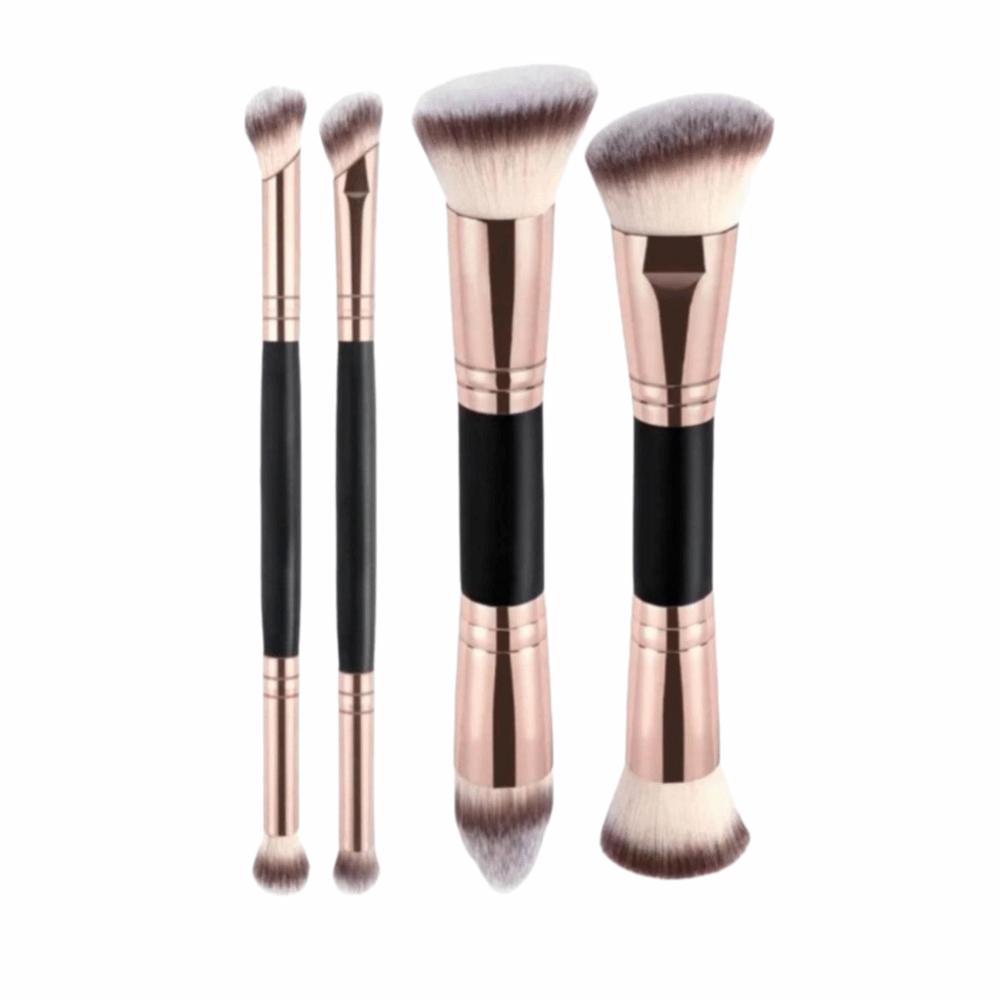2/4/5Pcs Flat Top Dual-ended Makeup Brushes Soft Bristle Foundation Brush Set  Beginner Makeup