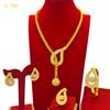 Dubai Bride 24k Necklace Bracelet Earrings Ring Four-piece Personalized Fashion Women's Jewelry