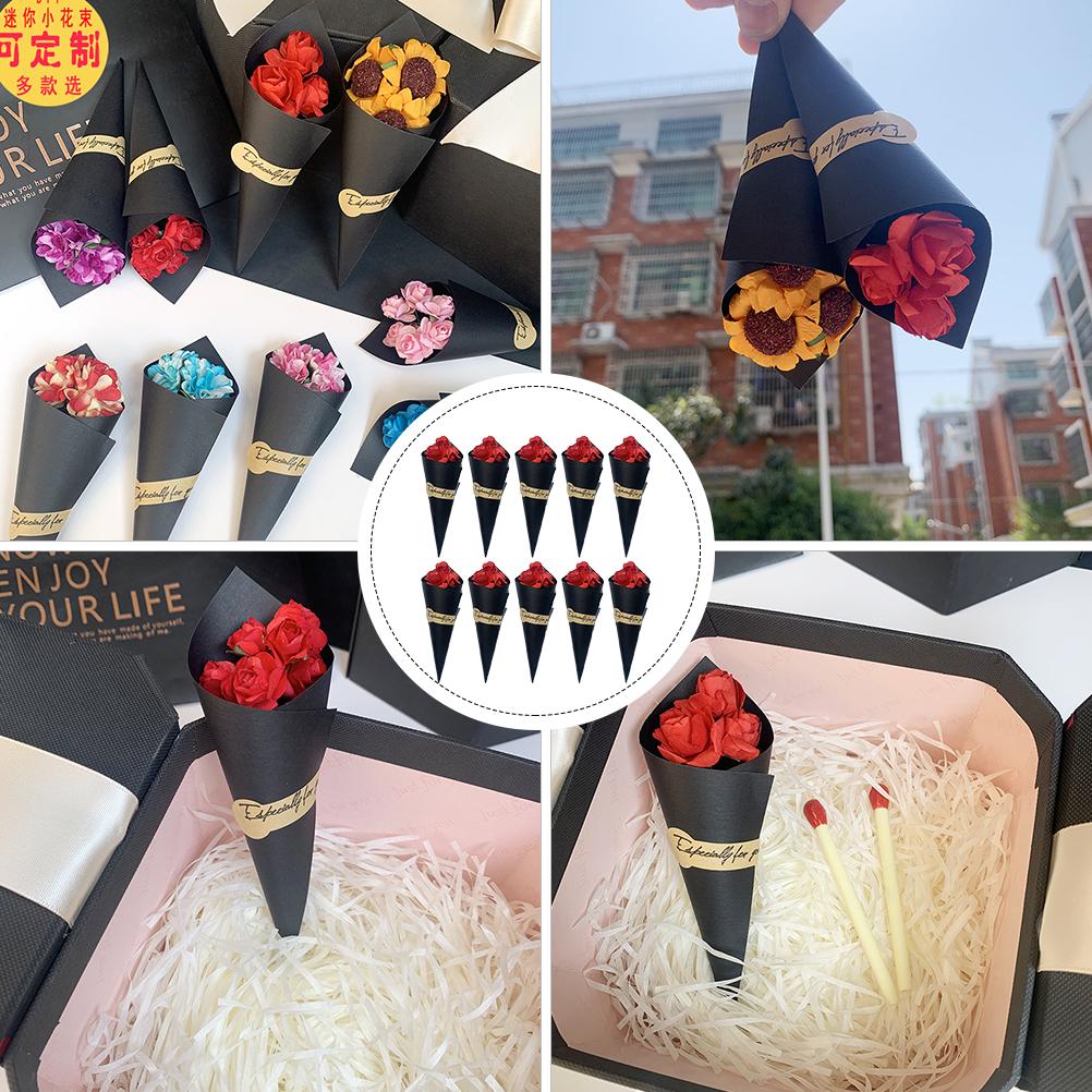10 шт. Украшение подарочной коробки цветы букет мини роза подсолнух украшение сушеные красные свечи ребенок