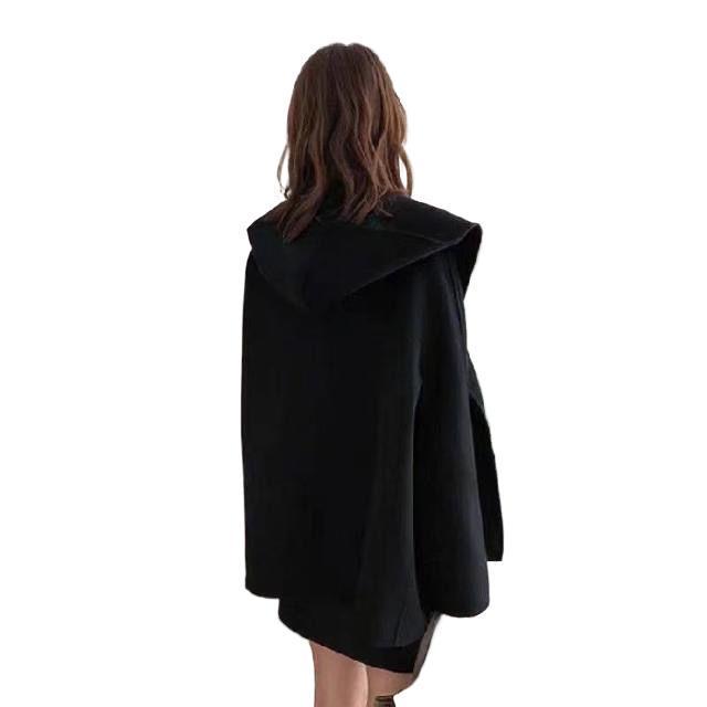 Короткое двустороннее шерстяное пальто - Осенне-зимний французский кейп для женщин и студенток