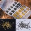 5/10/50/100/500 Pcs Multi Sizes Fish Jig Hooks with Hole Fishing Hook Tackle Box Steel Fishhook