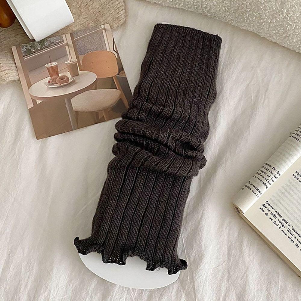 Милые Сладкие Лолиты Вязаные Носки Вязание Длинные Гольфы Однотонные Носки для Сапог Осень Зима