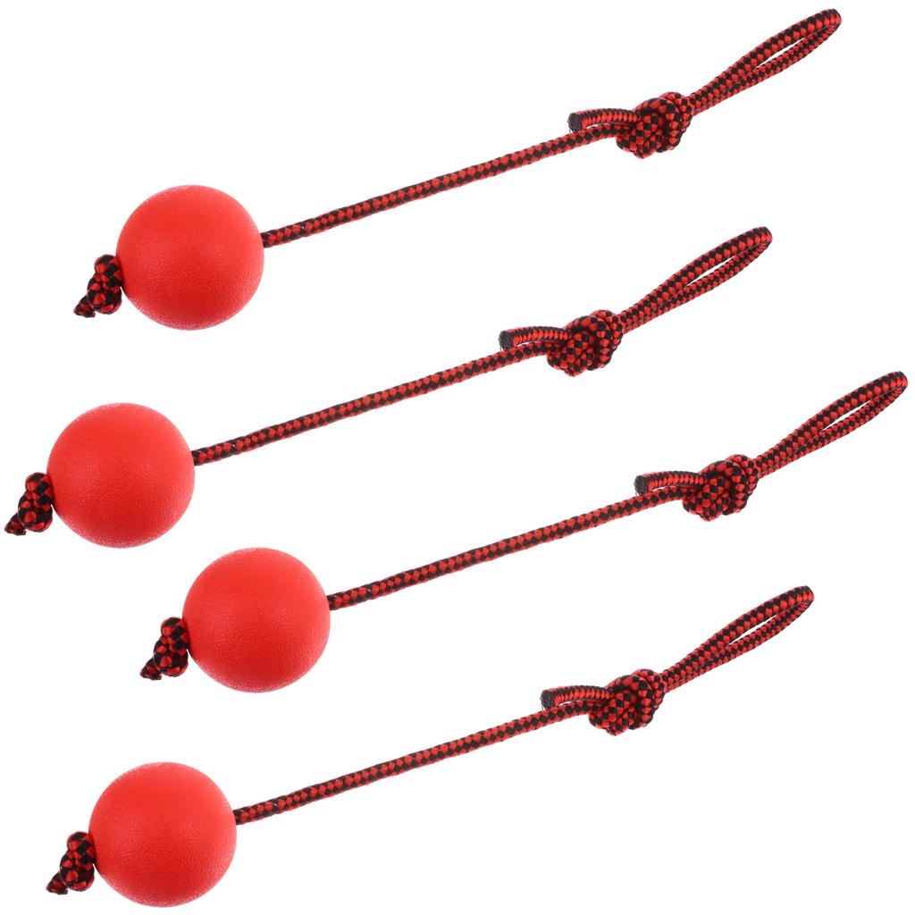 4 Pieces Dog Rope Ball Dog Ball On A Rope, Durable Elastic Solid Rubber Balls Interactive Rubber Ball Chew Toys For Small Medium