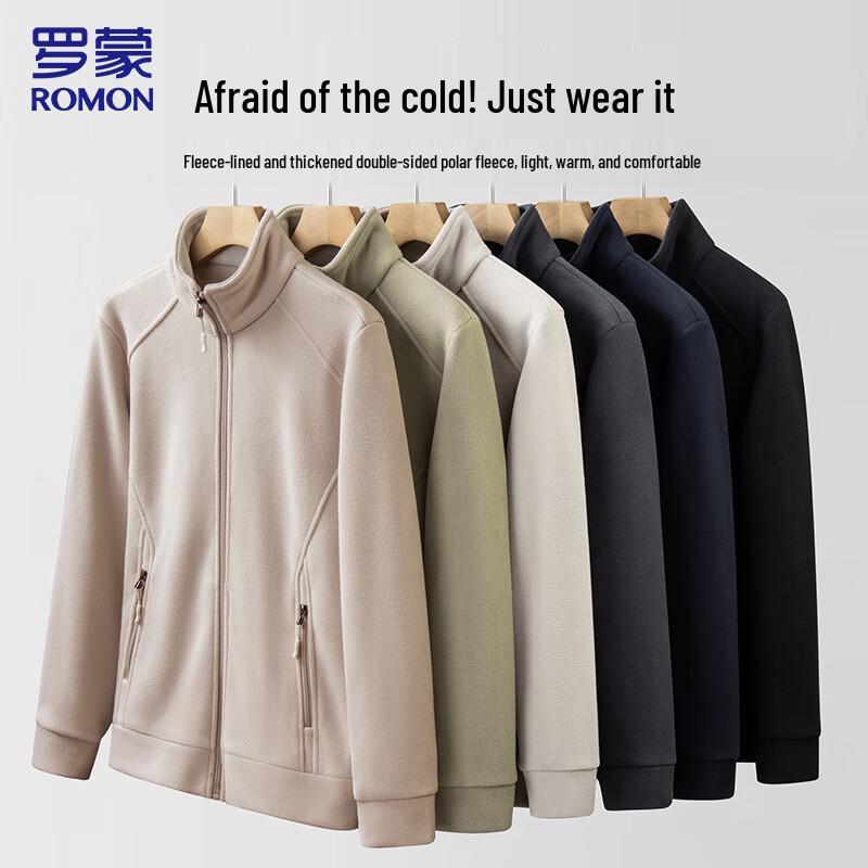 ROMON Men's Fleece-Lined Stand-Collar Jacket 935