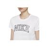 Nike Dri-FIT Solid Logo Print Crew Neck Sports T Shirt Women Tops White DQ6372-100