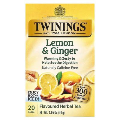 Трава Twinings Лимон и Имбирь без кофеина, 20 чайных пакетиков (30г)