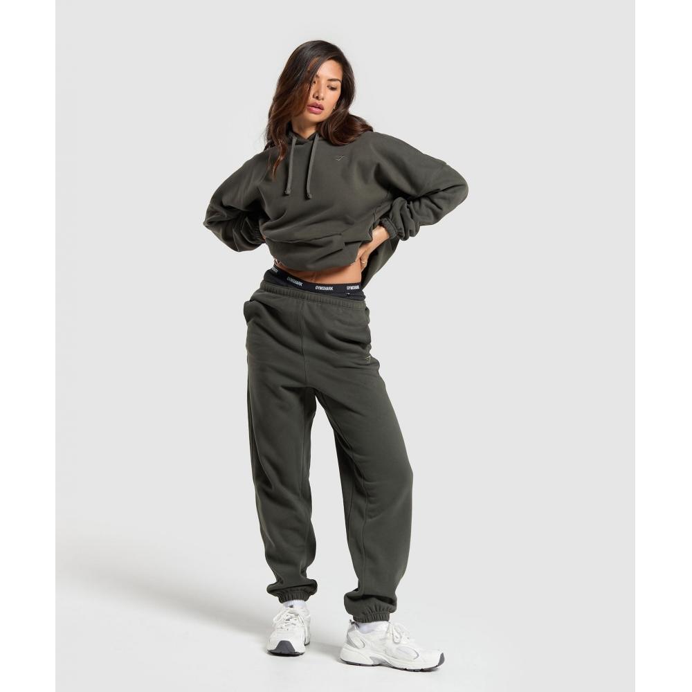 Gymshark Толстовка с капюшоном из флиса большого размера Strength Green B8a7h Ecjh