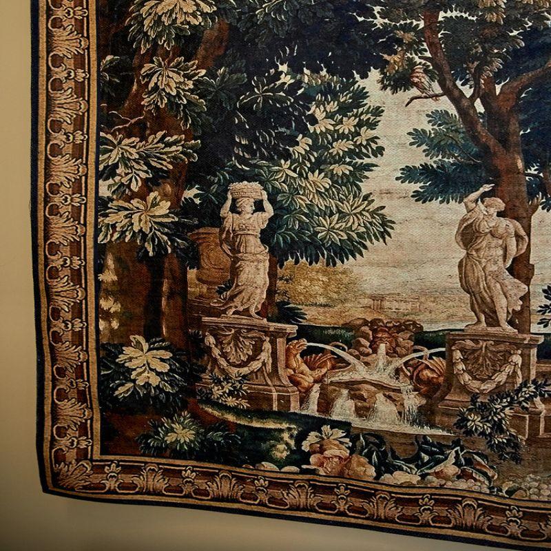 Retro Peacock Garden Linen Tapestry European Classical Wall Hanging Aesthetics Bedroom Living Room Home Decoration