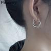 Prevent Allergy Silver Color Hoop Earrings for Women Fashion Punk Vintage Simple Twist Design Party Jewelry Gifts