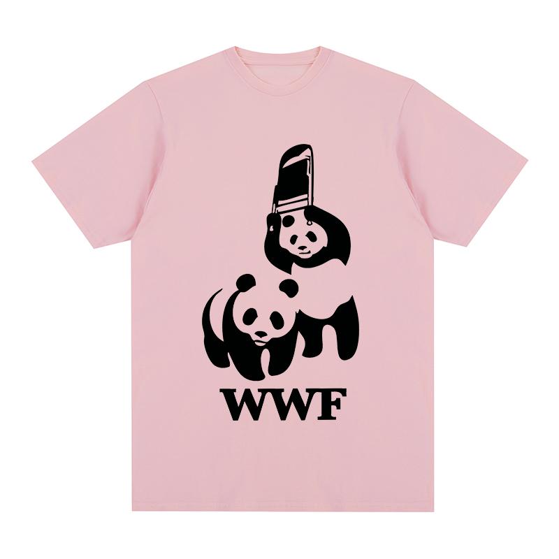 Футболка Panda WWF WTF Забавная Винтажная Хлопковая Мужская Футболка Новая ФУТБОЛКА T-SHIRT Женские Топы