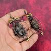 Серьги из киастолита серьги, обмотанные медной проволокой, серьги с натуральными камнями ручной работы, винтажные медные украшения, длинные серьги, подарки для мамы