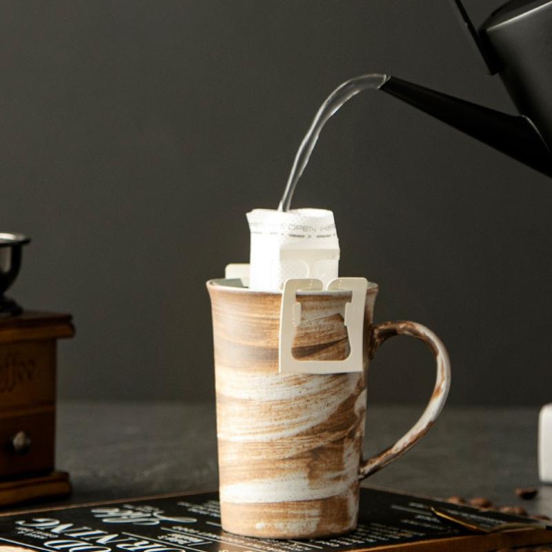 Винтажные японские кружки из грубой керамики Кофейная чашка Керамическая чашка для воды для дома и офиса Кружка большого объема Чашка для завтрака и молока