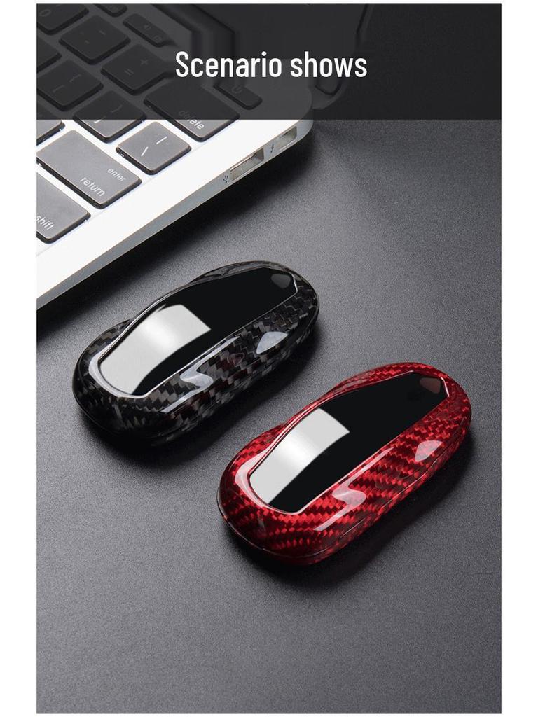 Real Carbon Fiber Key Case for Tesla Model 3 Sedan