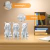 Smart Cat Ornament No See Speak Hear Mini Cat Statue Plastic Animal Sculpture Home Office Desktop Bookshelf Decoration
