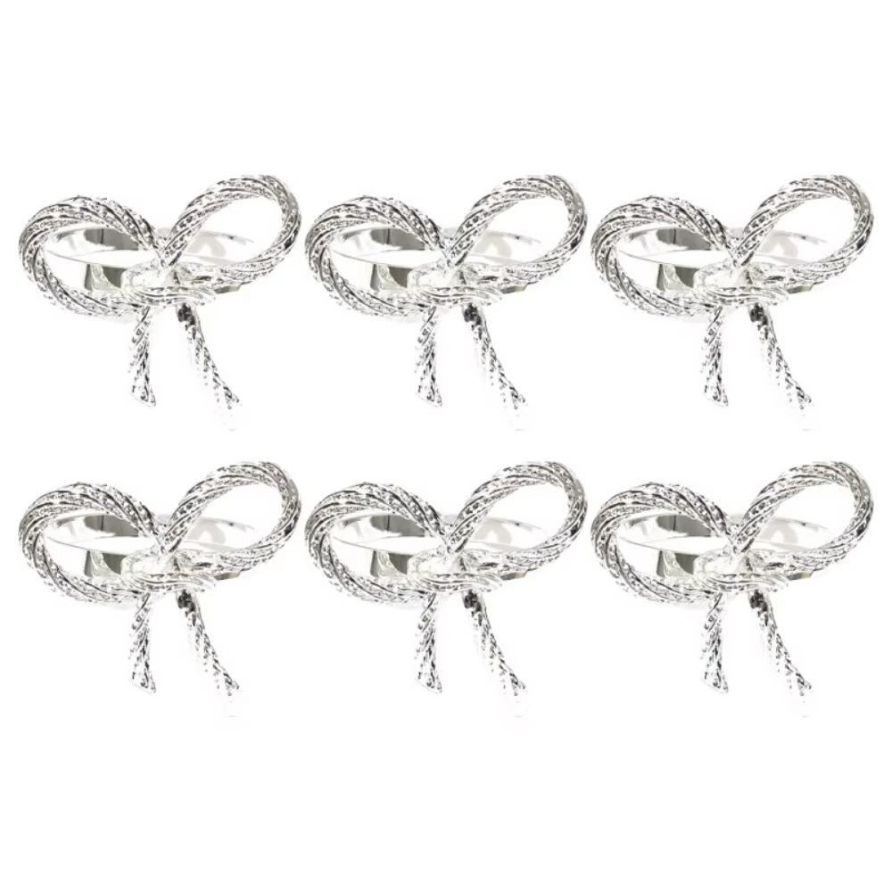 6 Pieces Sturdy Metal Napkin Holder Elegant Napkin Buckle Holiday Decor Tissue Ring Banquet Party