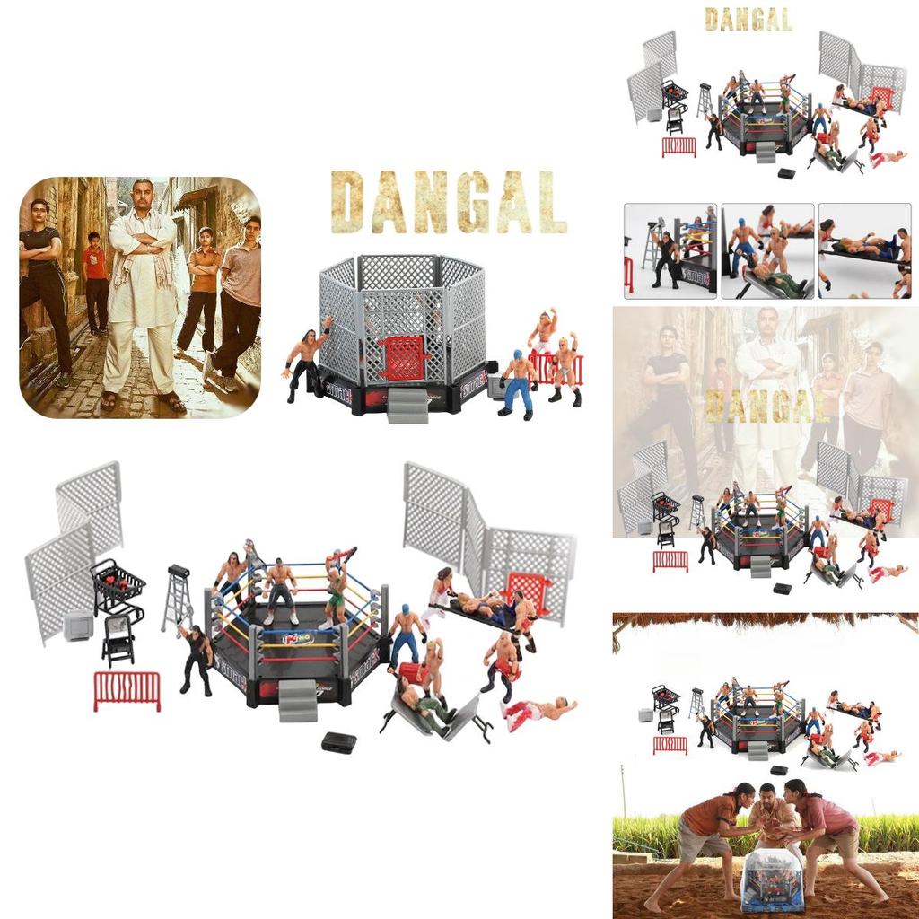 Набор Арена Шуайцзяо Прочная пластиковая модель сцены с фигурками борцов Отлично подходит для детей