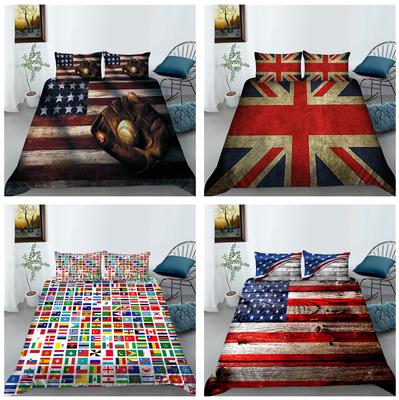 Постельное белье с цифровой 3D-печатью, узор национального флага, пододеяльник для спальни, наволочка, односпальная/двуспальная кровать, полноразмерное украшение для дома
