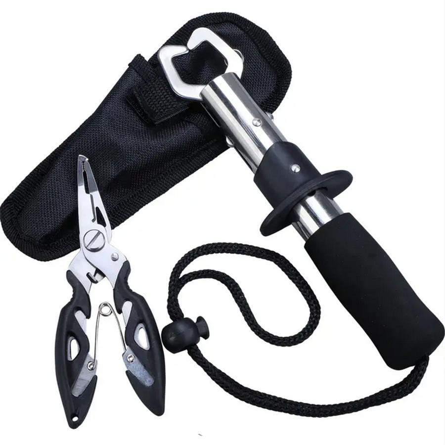 FTK Рыболовные клещи из нержавеющей стали с резаком для разъемных колец и набором тросов — незаменимая вещь для коробок со снастями и любителей рыбалки!