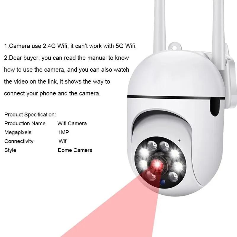 IP-камера Умная наружная домашняя безопасность WIFI CCTV Видеонаблюдение с цветным ночным видением Беспроводная HD 2-сторонняя аудиосвязь 1080P