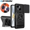 KEYSION Магнитный чехол для телефона TECNO Spark Go 1 1S 2025 Слайдер Защита камеры Вертикальная подставка Кольцо 360 Ударопрочная задняя крышка