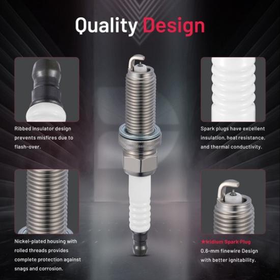 Комплект из 4 иридиевых свечей зажигания подходит для Mazda 2014- 6 2.5L L4 94124