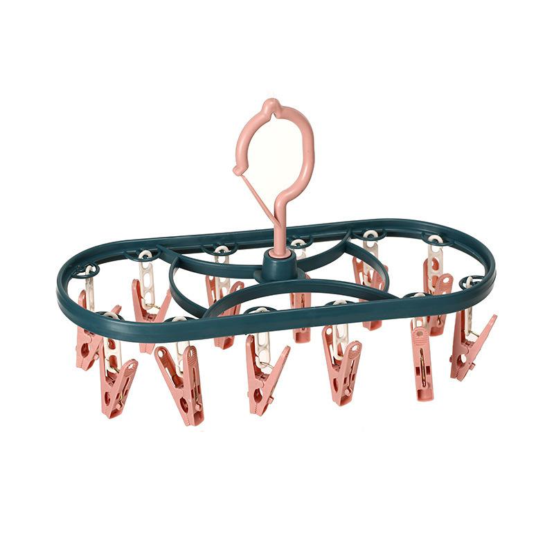 Foldable Multi-Function Clothes Drying Rack with Windproof Clips