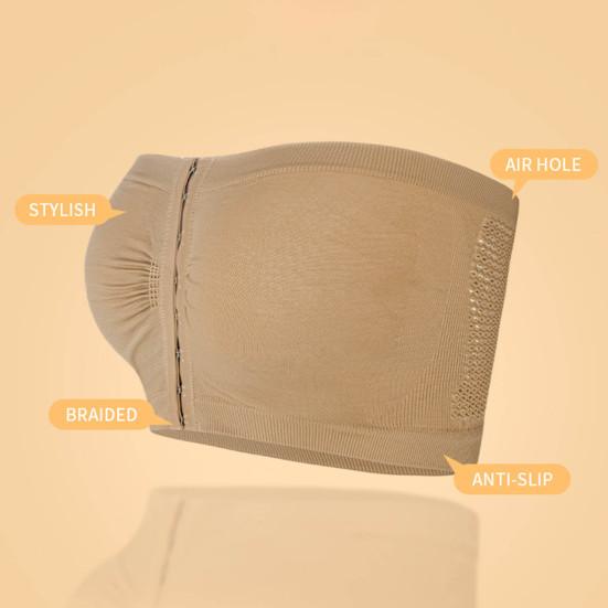 Strapless Bra for Women Front Closure Non-Slip Padded Bandeau Bra Wireless Push Up Bralette Seamless Tube Top
